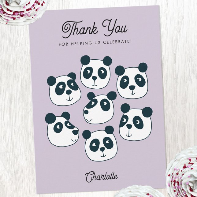 Carte De Remerciements Gros Panda Mignon (Fun Panda Bear personalized custom text thank you card)