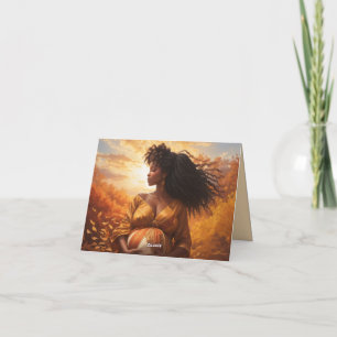 Carte De Remerciements Grossesse mère afro-centrée