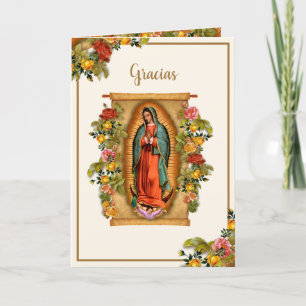 Carte De Remerciements Guadalupe Vierge Marie Catholique Gracias Espagnol