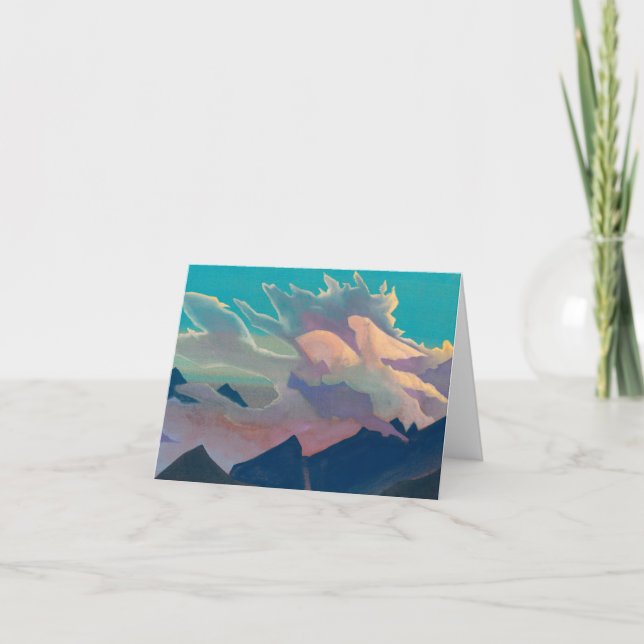 Carte De Remerciements Guerrier de lumière par Nicholas Roerich (Devant)