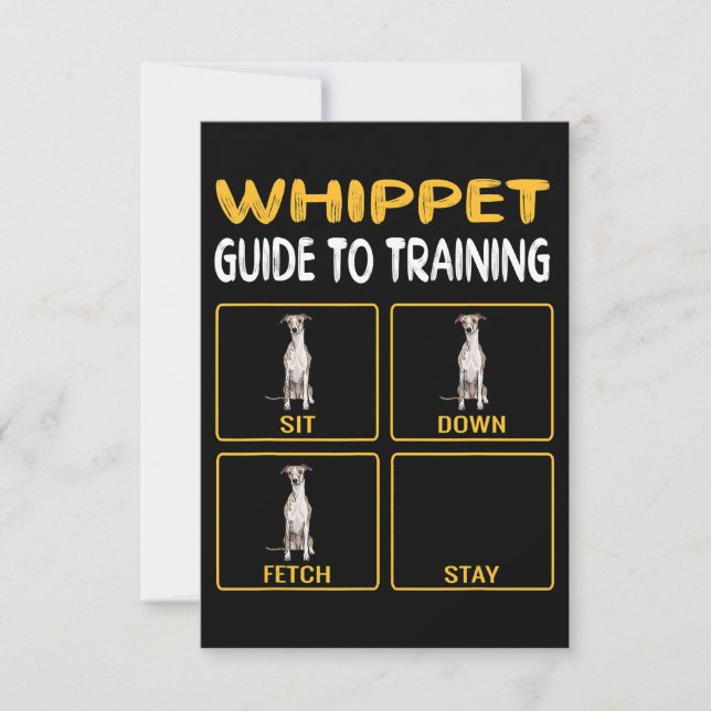 Carte De Remerciements Guide Whippet Pour L'Entraînement De L'Obéissance  (Devant)