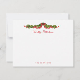 Carte De Remerciements Guirlande aquarelle Joyeux Noël