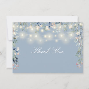Carte De Remerciements Guirlande de fleurs sauvages florales bleue poussi