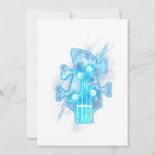 Carte De Remerciements Guitar Lover Head of A Bass Guitar Player