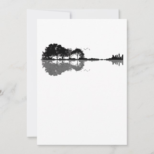 Carte De Remerciements Guitare acoustique Nature Est Musique Basse Guitar (Devant)
