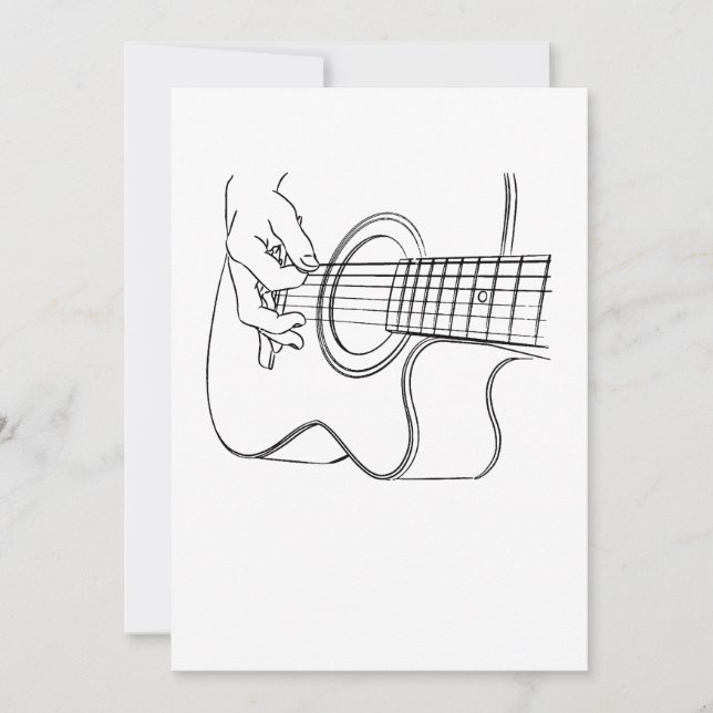 Carte De Remerciements Guitare Lover| Cadeau de guitare acoustique (Devant)