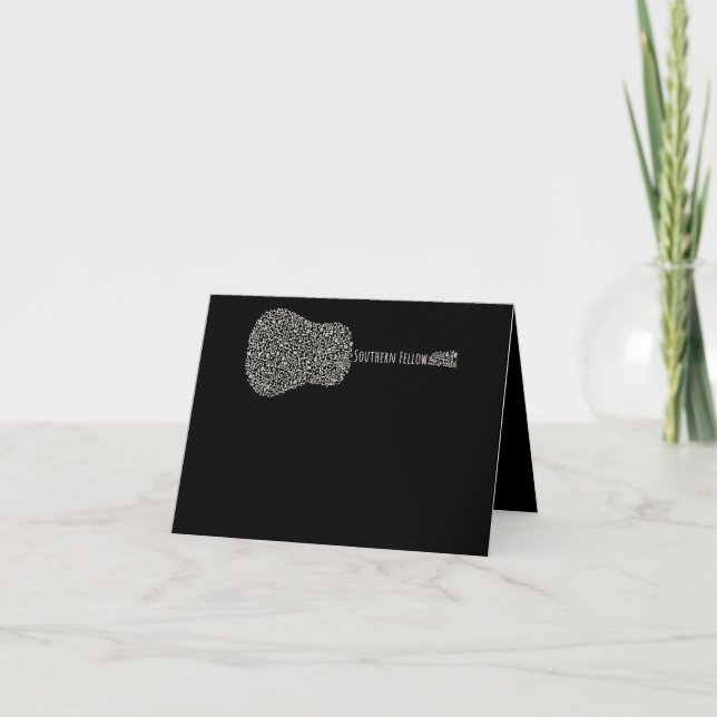 Carte De Remerciements Guitare Lover | Guitare Notes Cadeau (Devant)