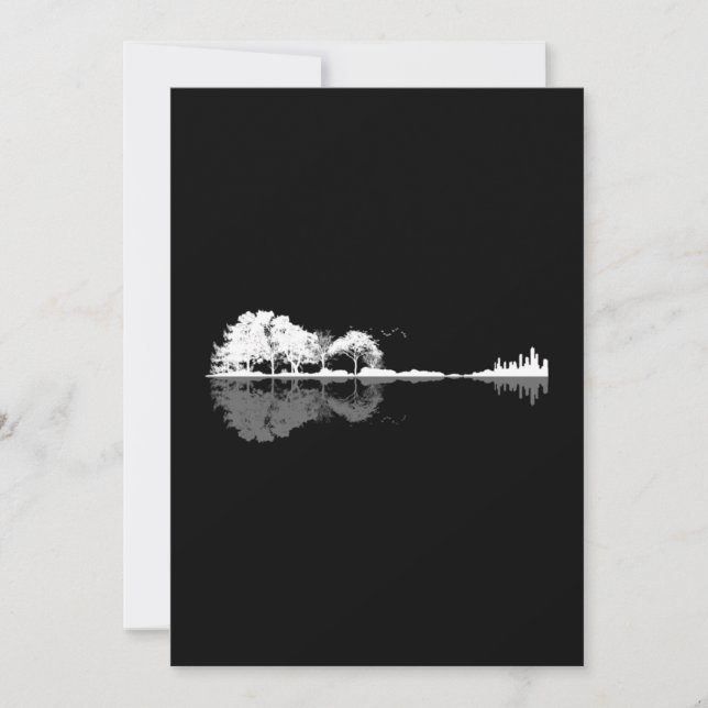 Carte De Remerciements Guitare Nature (Devant)