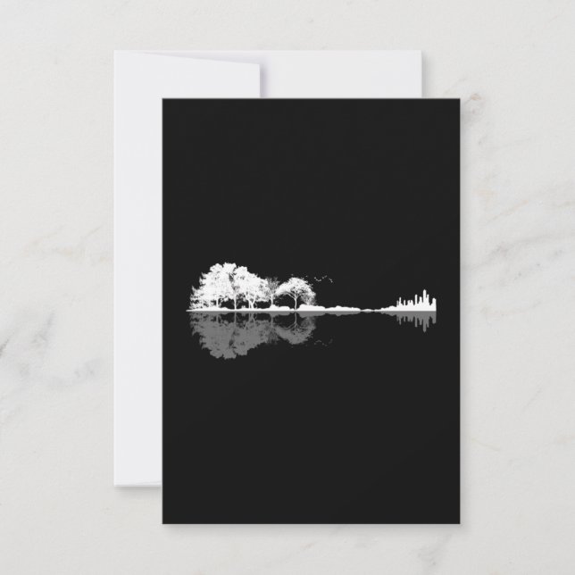 Carte De Remerciements Guitare naturelle (Devant)