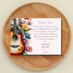 Carte De Remerciements Guitare Wildflower Esperluette Mariage Musical