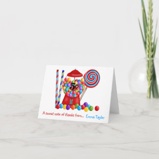 Carte De Remerciements Gumball Machine Candy Lollipop