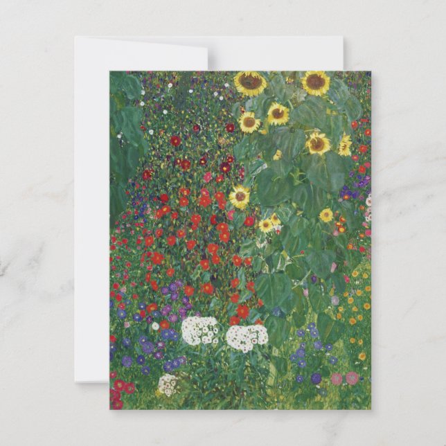 Carte De Remerciements Gustav Klimt - Jardin agricole avec tournesols (Devant)