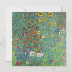 Carte De Remerciements Gustav Klimt - Jardin de campagne avec tournesols