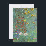 Carte De Remerciements Gustav Klimt - Jardin de campagne avec tournesols<br><div class="desc">Jardin de campagne avec des tournesols / Jardin de ferme avec des tournesols - Gustav Klimt en 1905-1906</div>