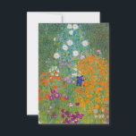 Carte De Remerciements Gustav Klimt - Jardin des fleurs<br><div class="desc">Jardin aux fleurs - Gustav Klimt en 1905-1907</div>