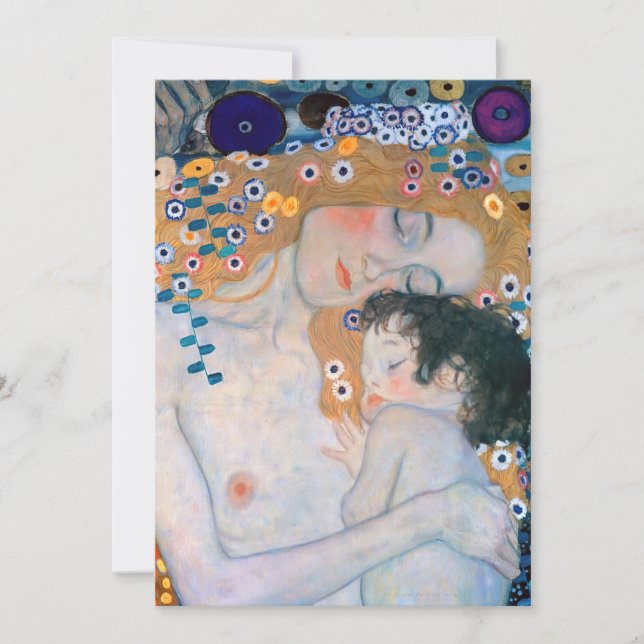 Carte De Remerciements Gustav Klimt - Mère et Enfant (Devant)