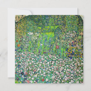 Carte De Remerciements Gustav Klimt - Paysage horticole et sommet d'une c