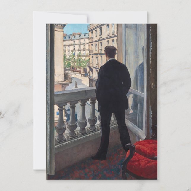Carte De Remerciements Gustave Caillebotte - Homme à la fenêtre (Devant)