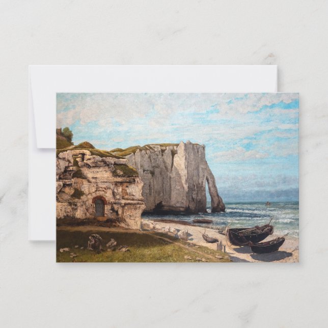 Carte De Remerciements Gustave Courbet - Falaises à Etretat après la temp (Devant)