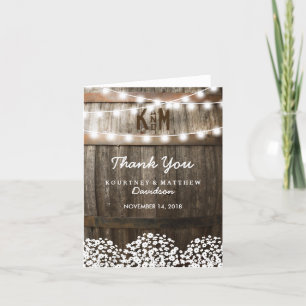 Carte De Remerciements Gypsophile de campagne rustique