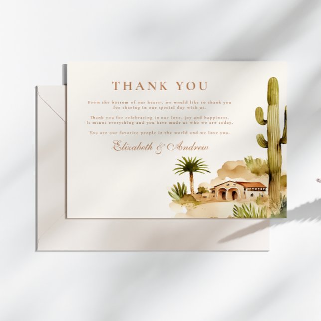 Carte De Remerciements Hacienda du désert style Mariage (Créateur téléchargé)