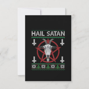 Carte De Remerciements Hail Satan Tête de chèvre Pentagram Funny Satanic