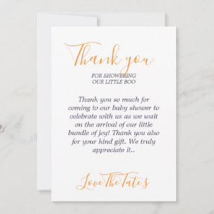 Carte De Remerciements Halloween Animaux Citrouilles Petit Baby shower Bo