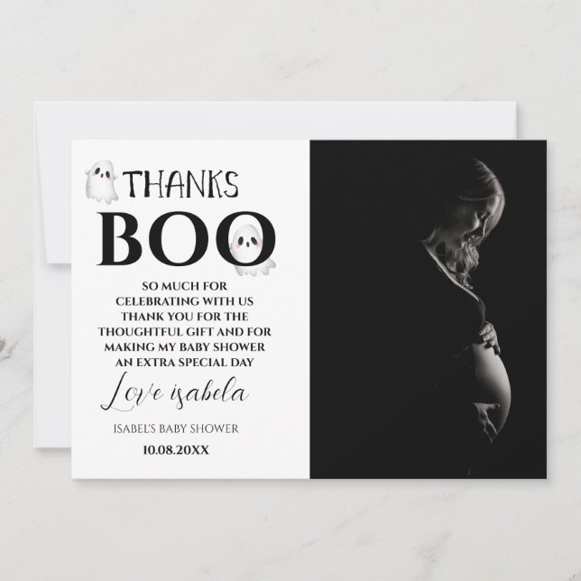 Carte De Remerciements Halloween Baby Shower Photo Thank You Card (Devant)