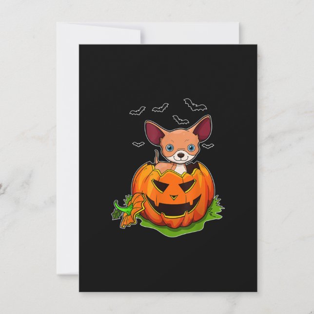 Carte De Remerciements Halloween Chihuahua Amoureux de les chiens Citroui (Devant)