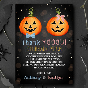 Carte De Remerciements Halloween Citrouille Genre Revela Party