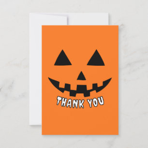 Carte De Remerciements Halloween Citrouille orange personnalisé
