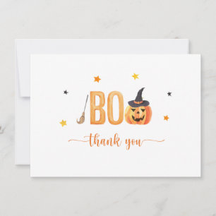 Carte De Remerciements Halloween Citrouilles Boo