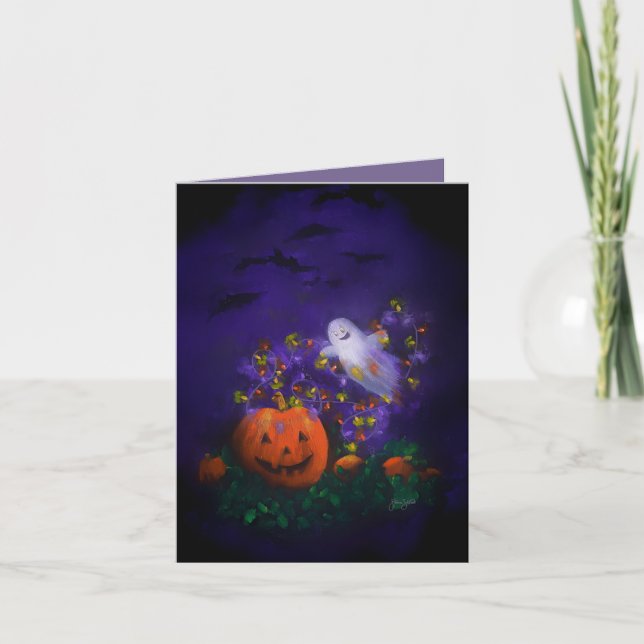 Carte De Remerciements "Halloween Clair de Nuit" (Devant)