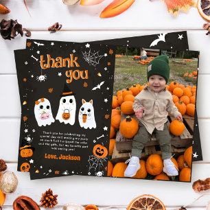 Carte De Remerciements Halloween Cute Ghost Anniversaire Spooktacular