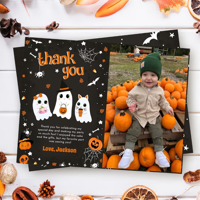 Carte De Remerciements Halloween Cute Ghost Anniversaire Spooktacular (Créateur téléchargé)