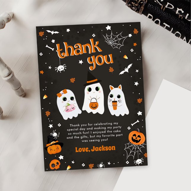 Carte De Remerciements Halloween Cute Ghost Anniversaire Spooktacular (Créateur téléchargé)