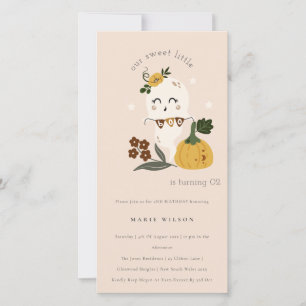 Carte De Remerciements Halloween Ghost Little Boo N'importe quel âge Anni