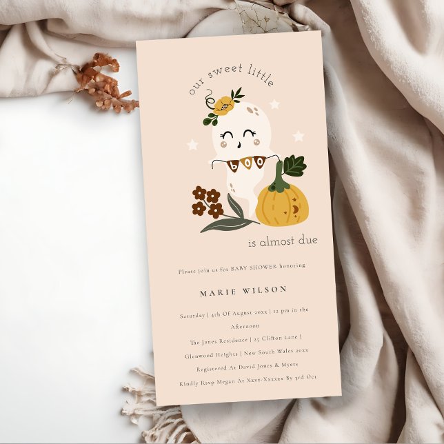 Carte De Remerciements Halloween mignon fantôme petit Baby shower Invitat (Créateur téléchargé)