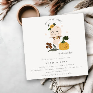 Carte De Remerciements Halloween mignon fantôme petit Baby shower Invitat