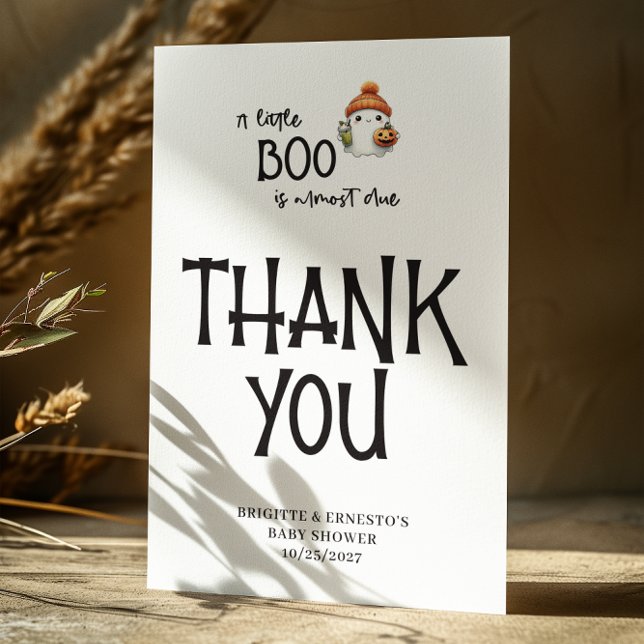 Carte De Remerciements Halloween Petit Boo Baby shower plat (Créateur téléchargé)