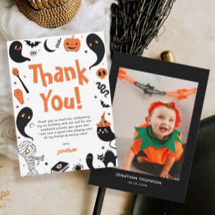 Carte De Remerciements Halloween Photo Anniversaire fête