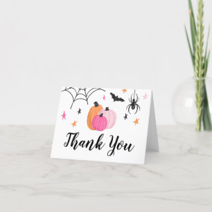 Carte De Remerciements Halloween Spooktacular Girl Anniversaire Citrouill