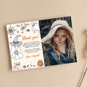 Carte De Remerciements Halloween Super Cute Ghost fête d'anniversaire