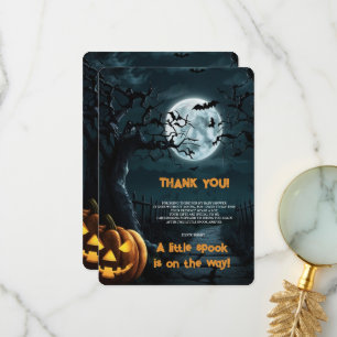 Carte De Remerciements Halloween Un Baby shower Citrouille Un Peu Parlé