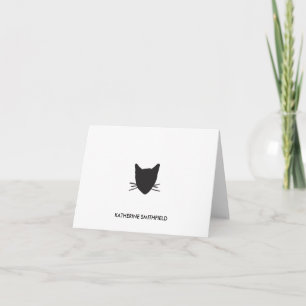 Carte De Remerciements Hand Drawn Cat Personal Stationery