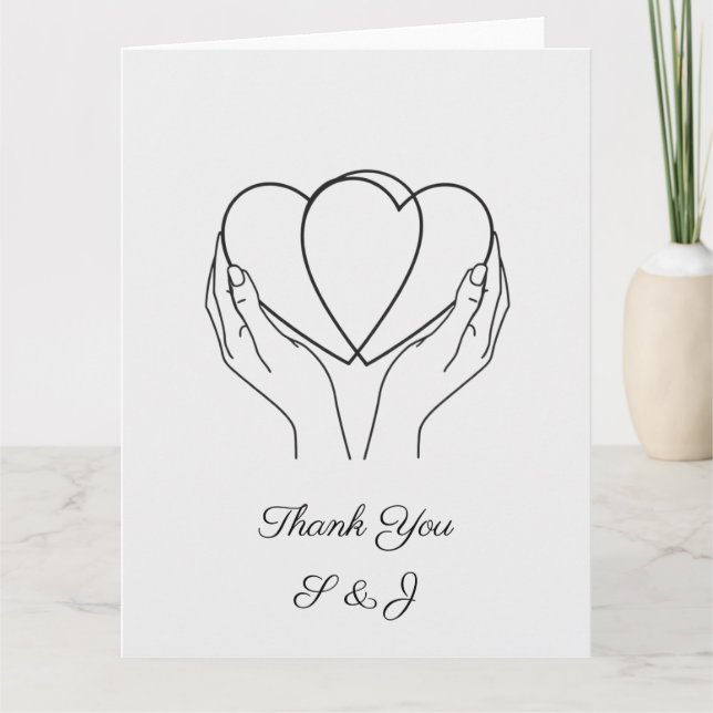 Carte De Remerciements Hands Wedding Thank You Card (Devant)