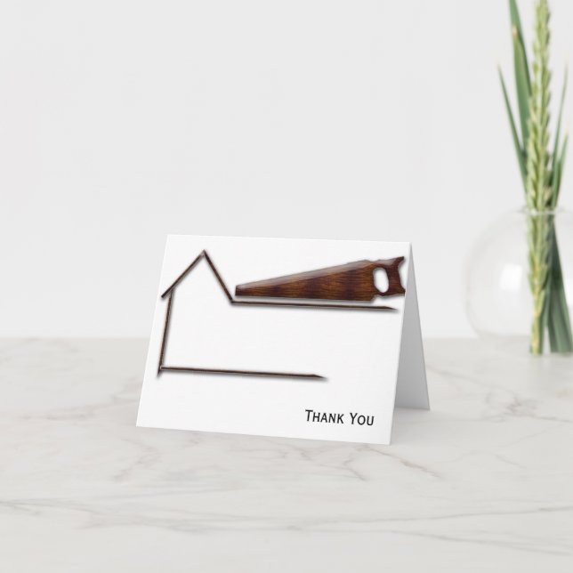 Carte De Remerciements Handyman Wood Saw (Devant)