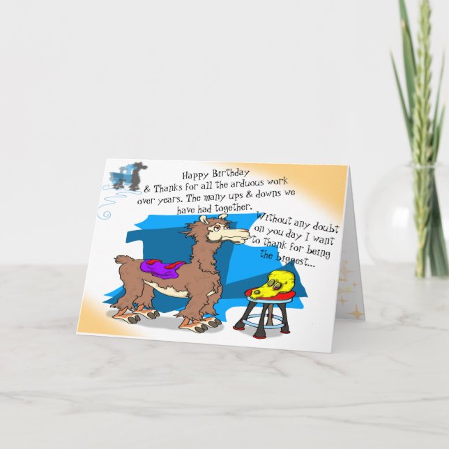 Carte De Remerciements Happy Birthday llama (Devant)