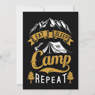 Carte De Remerciements Happy Camper Mange Camp de sommeil Répéter