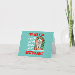 Carte De Remerciements happy fards jour meilleur chien papa mignon chien 